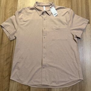 Men's Beige Short Sleeve Shirt